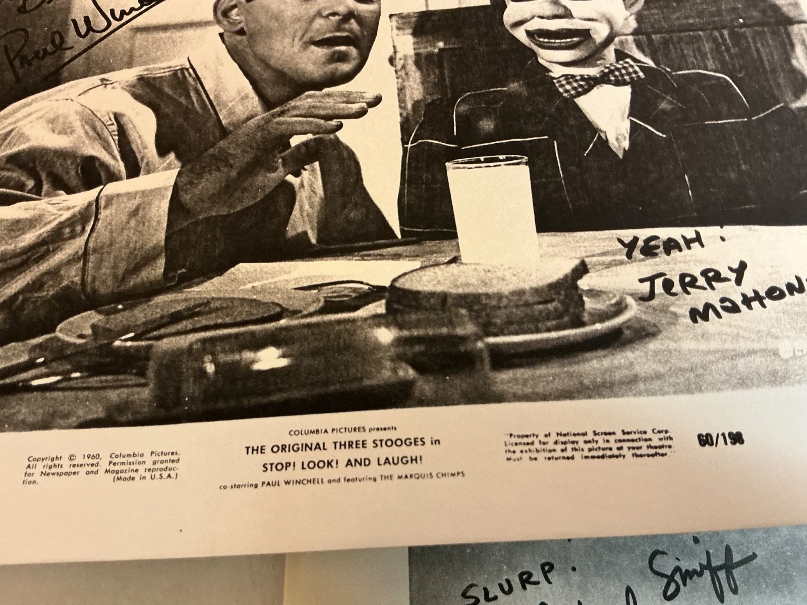 Ventriloquist Paul Winchell Signed AUTOGRAPHED COPY, image 3