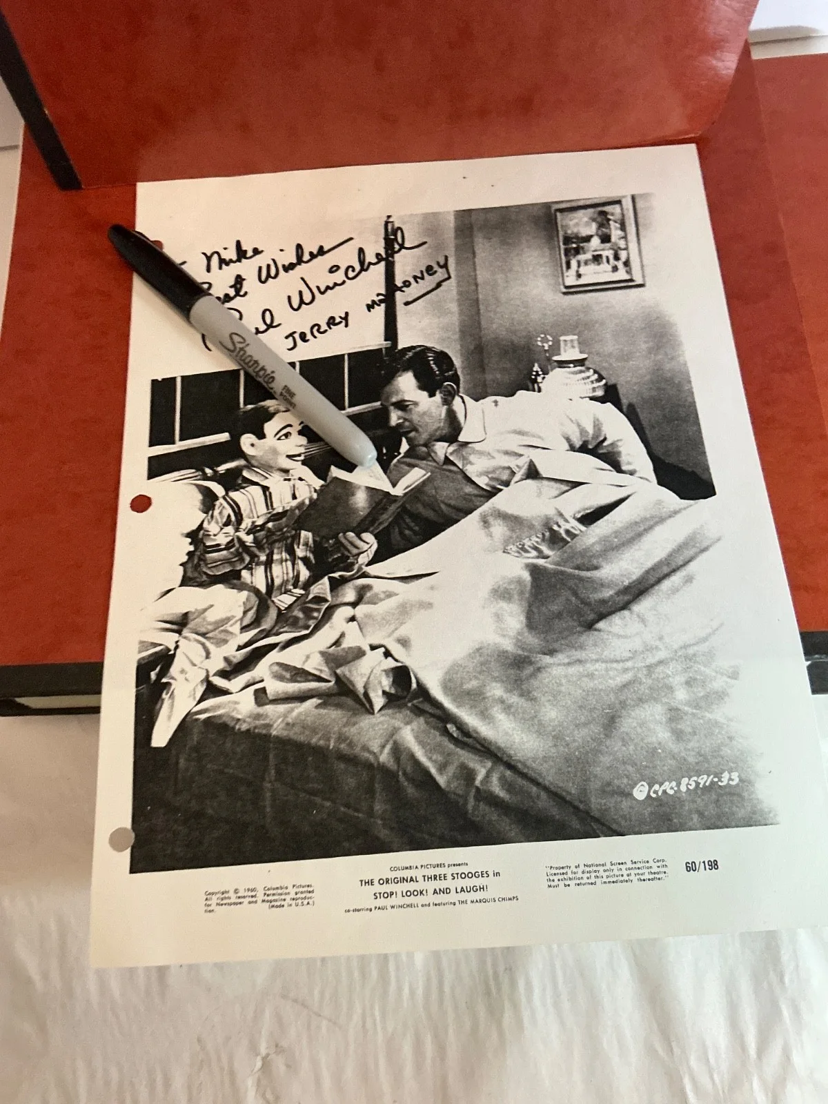 Ventriloquist Paul Winchell Signed AUTOGRAPHED COPY, image 2