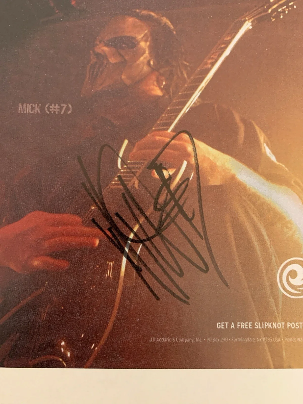 Slipknot Mick Thompson & Jim Root Signed Photo + Jim Root Stone Sour Tour Pick, image 4