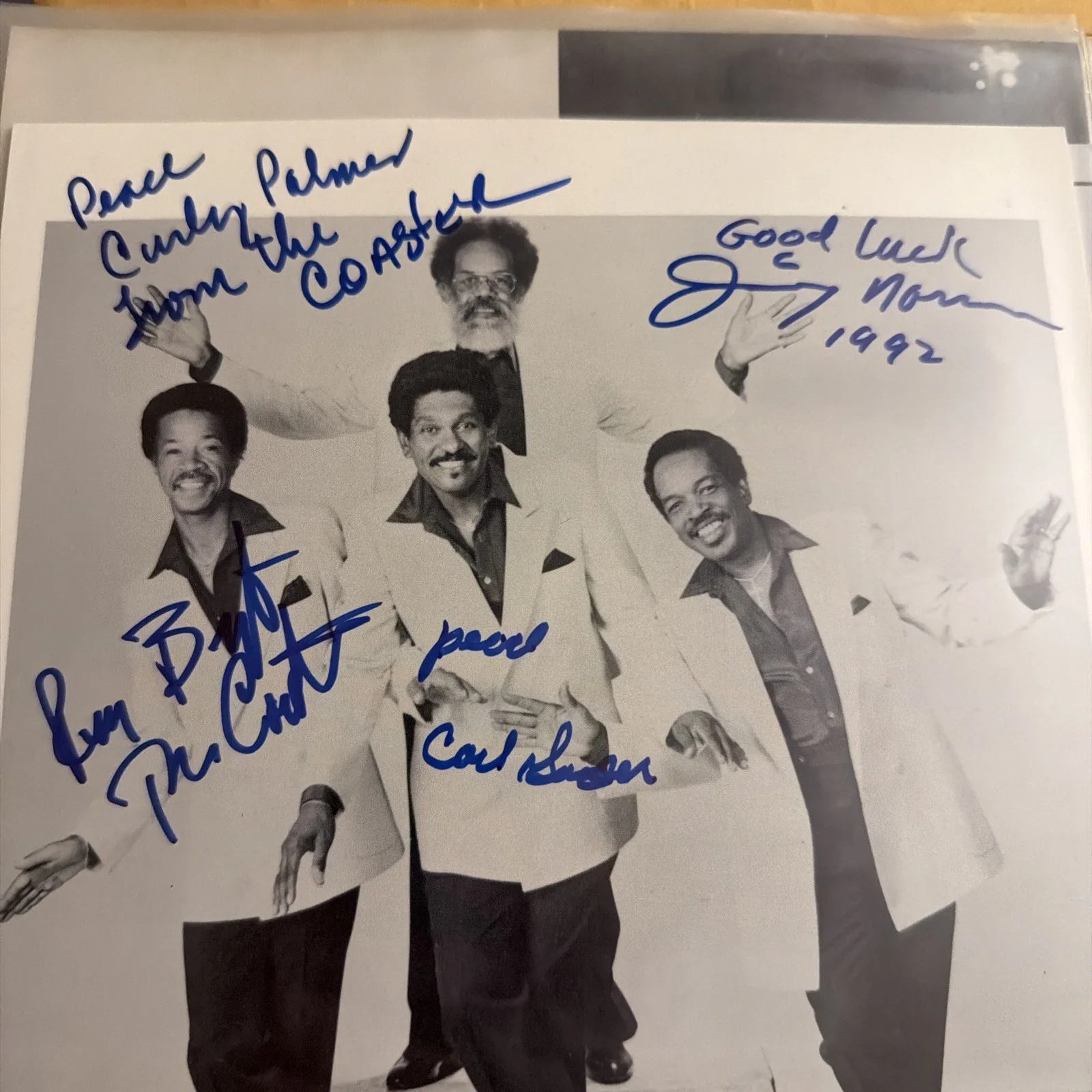 Carl Gardner & The Coasters Signed Photo Multi-Autograph 1992, image 2