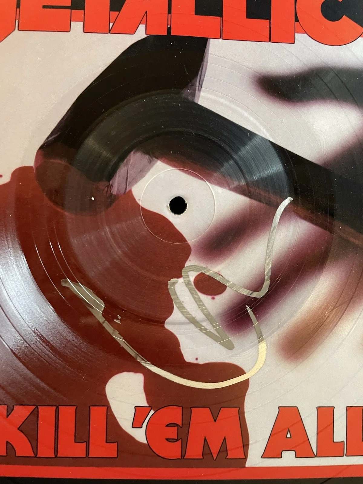 Lars Ulrich Signed Metallica Kill Em All Original Picture Disc Vinyl LP Record, image 2
