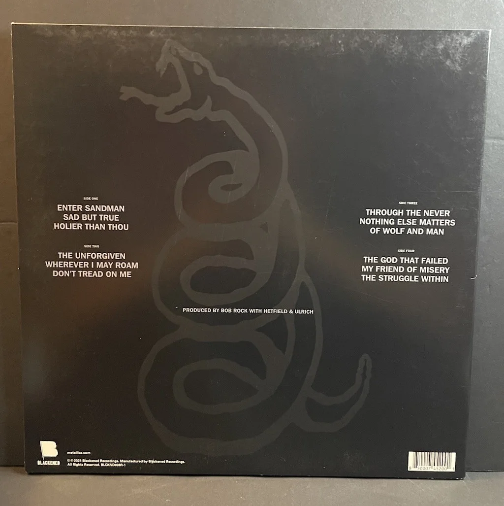 Lars Ulrich Signed Metallica Black Album Vinyl LP Record, image 3