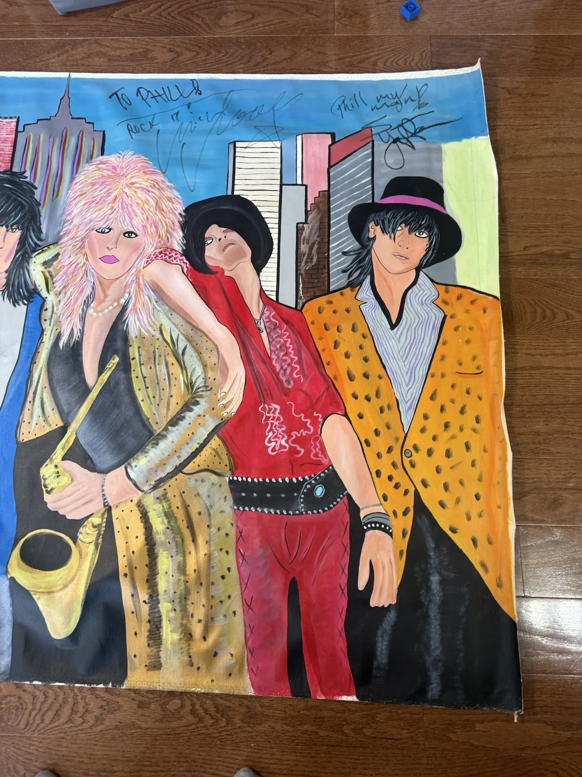 Hanoi Rocks Painting On Canvas By Phil Baker Signed Michael Monroe And Sam Yaffa, изображение 4