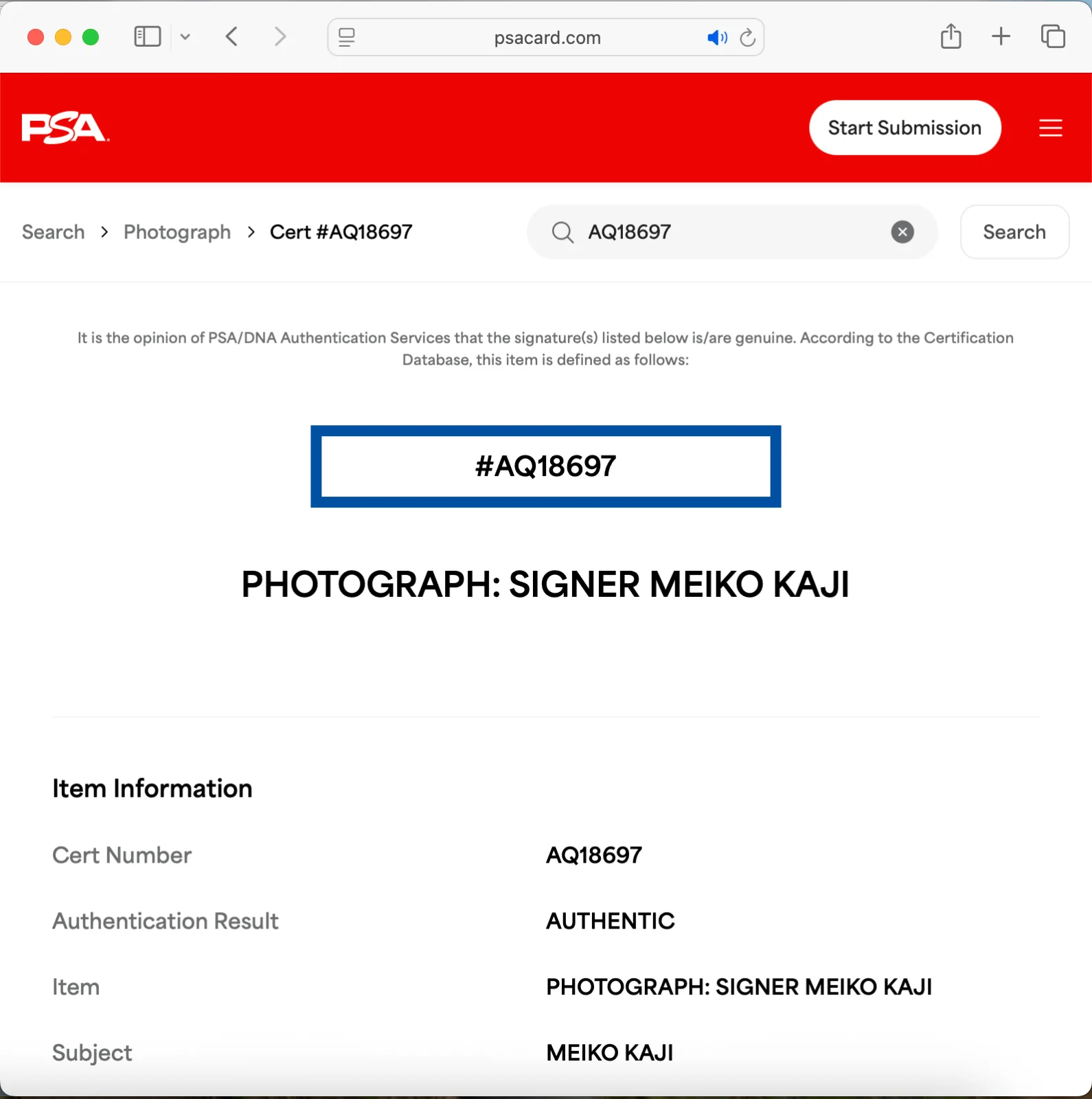 Meiko Kaji — MEIKO KAJI SIGNED 11x14 PHOTO PSA DNA AUTOGRAPH LADY SNOWBLOOD, изображение 3