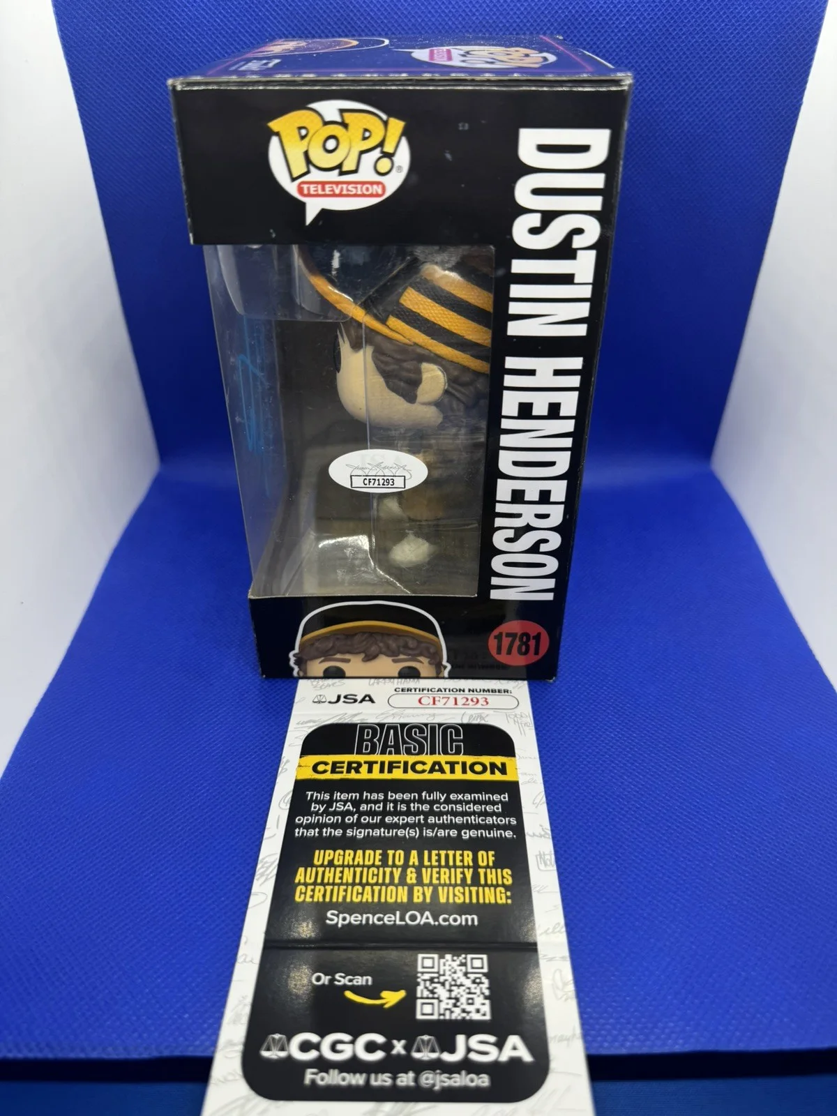 GATEN MATARAZZO SIGNED AUTOGRAPHED STRANGER THINGS DUSTIN FUNKO POP 1781 JSA COA, изображение 2