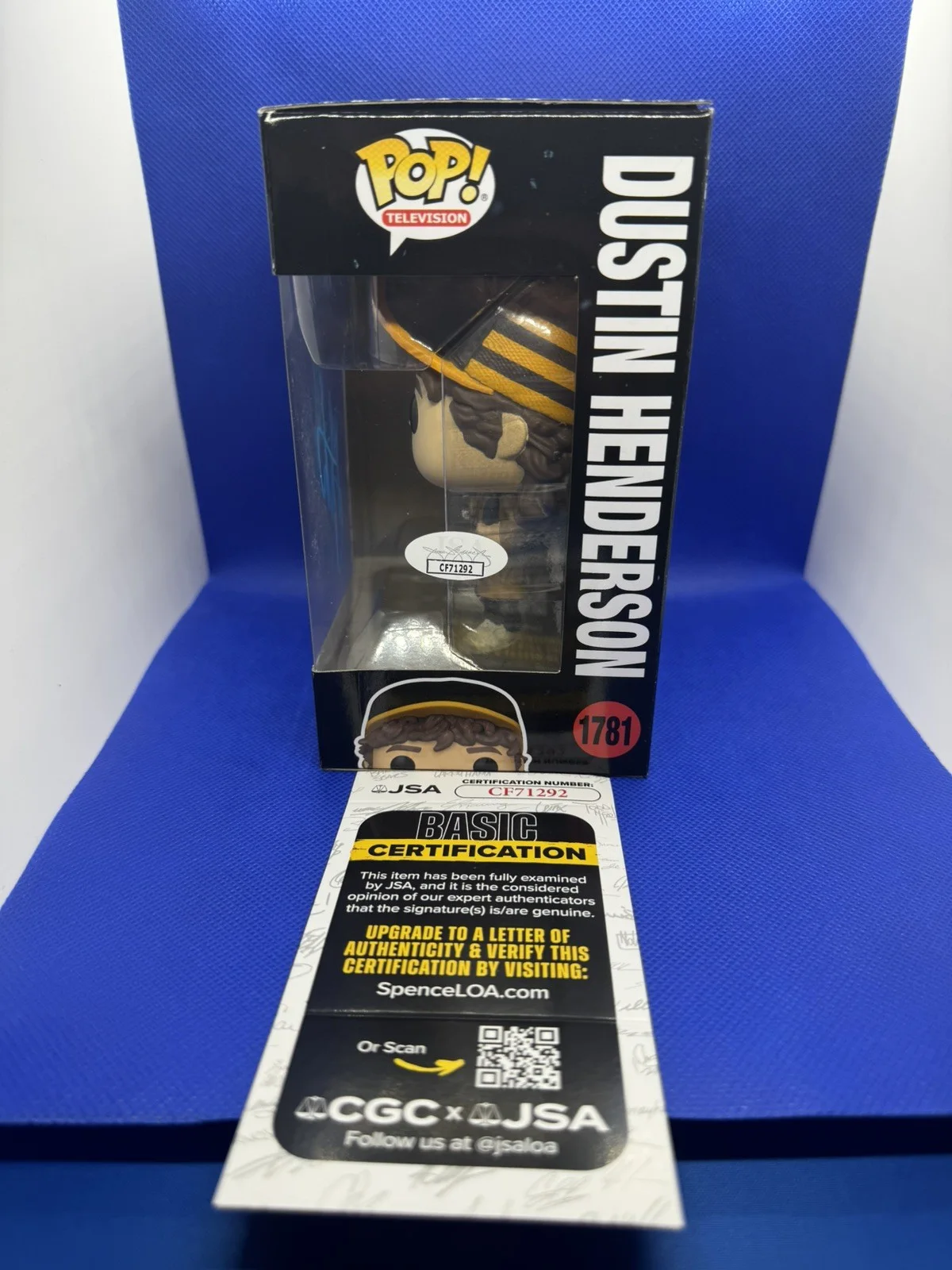 GATEN MATARAZZO SIGNED AUTOGRAPHED STRANGER THINGS DUSTIN FUNKO POP 1781 JSA COA, image 2