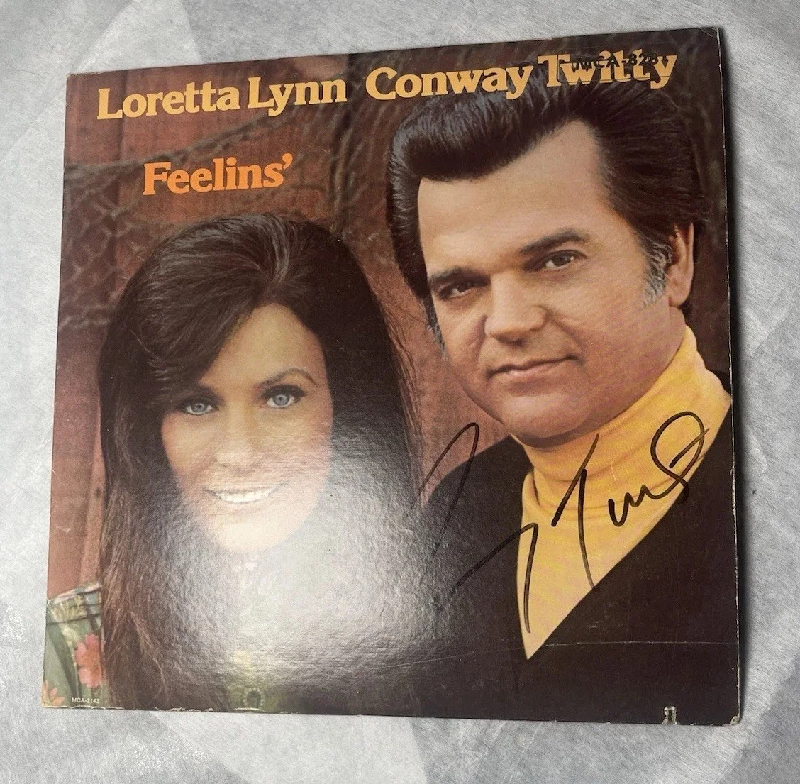 Signed Conway Twitty & Loretta Lynn Autographed Album "Feelins'" Vinyl W COA, изображение 5