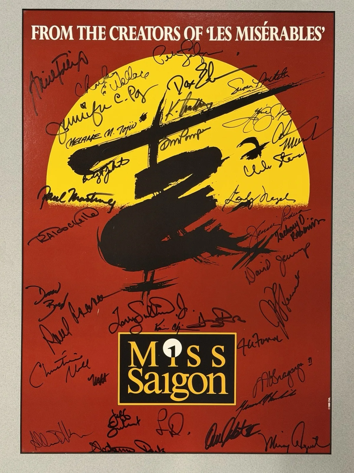 1988 MISS SAIGON PROMO POSTER Broadway Theatre CAST AUTOGRAPHED HAND SIGNED, image 2