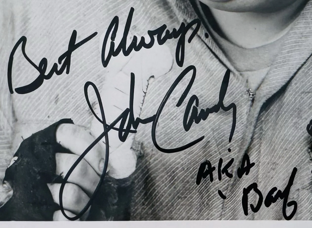 John Candy Signed Autographed Spaceballs 8x10 Photo Character Inscription SWAU, image 2