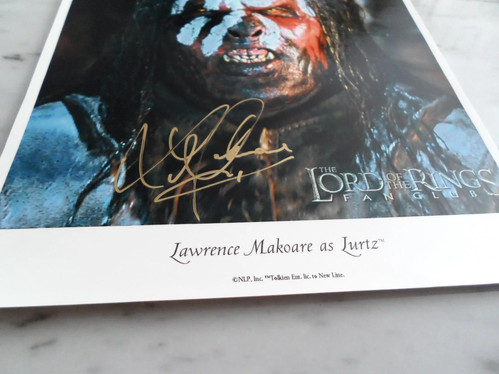 The Lord Of The Rings Fan Club Lawrence Makoare as Lurtz autograph photo 8x10, изображение 3