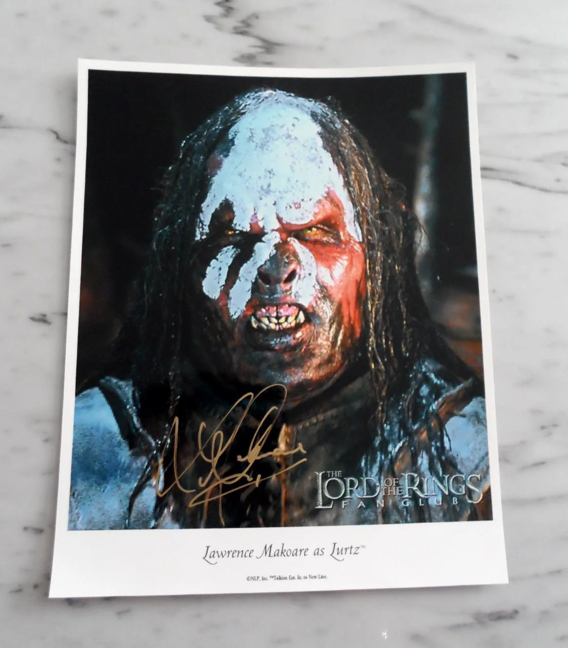 The Lord Of The Rings Fan Club Lawrence Makoare as Lurtz autograph photo 8x10, изображение 4