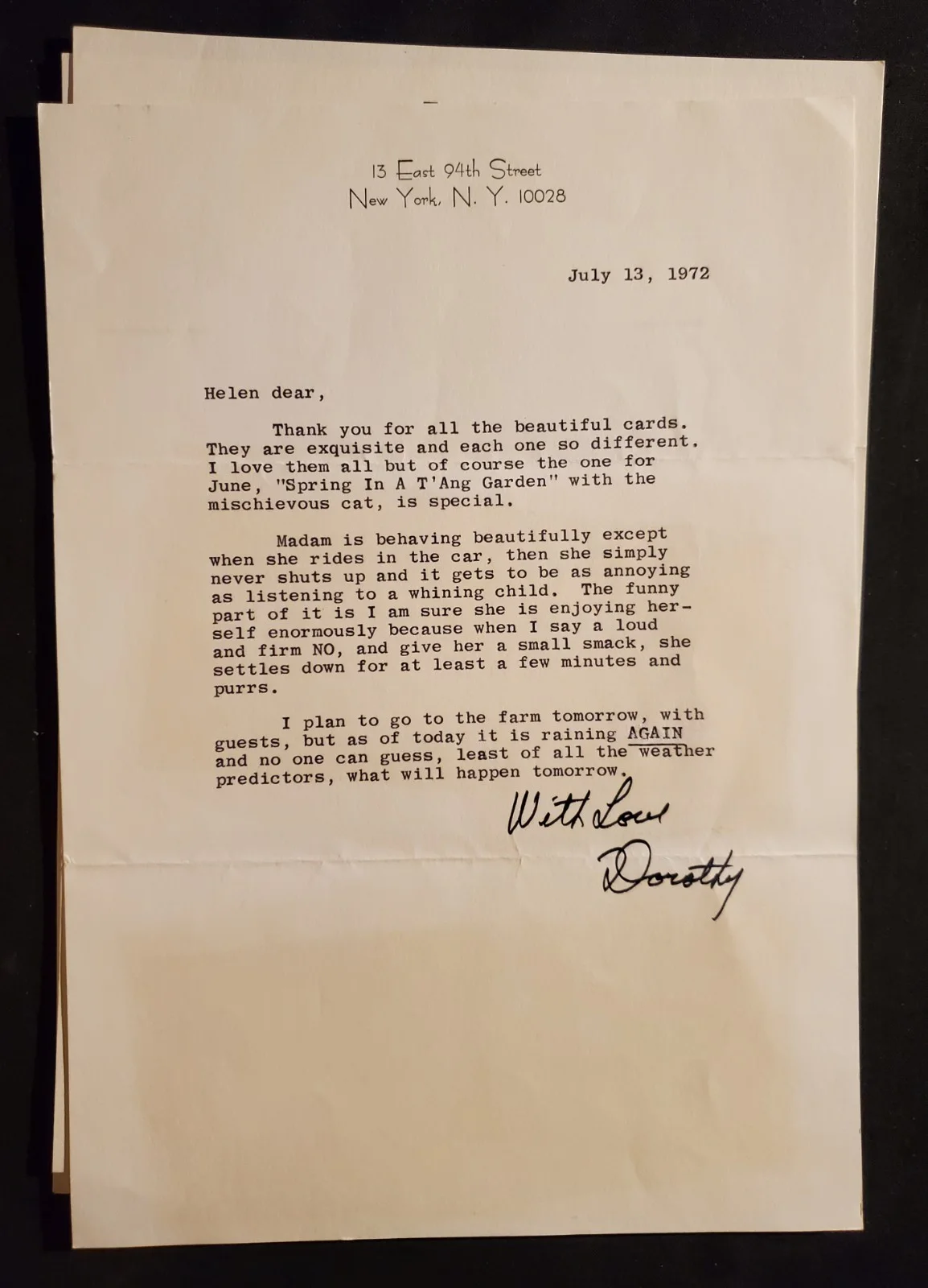 DOROTHY STICKNEY 1974 Signed Personalized FIVE (5) LETTERS US FILM ACTOR RARE, изображение 4