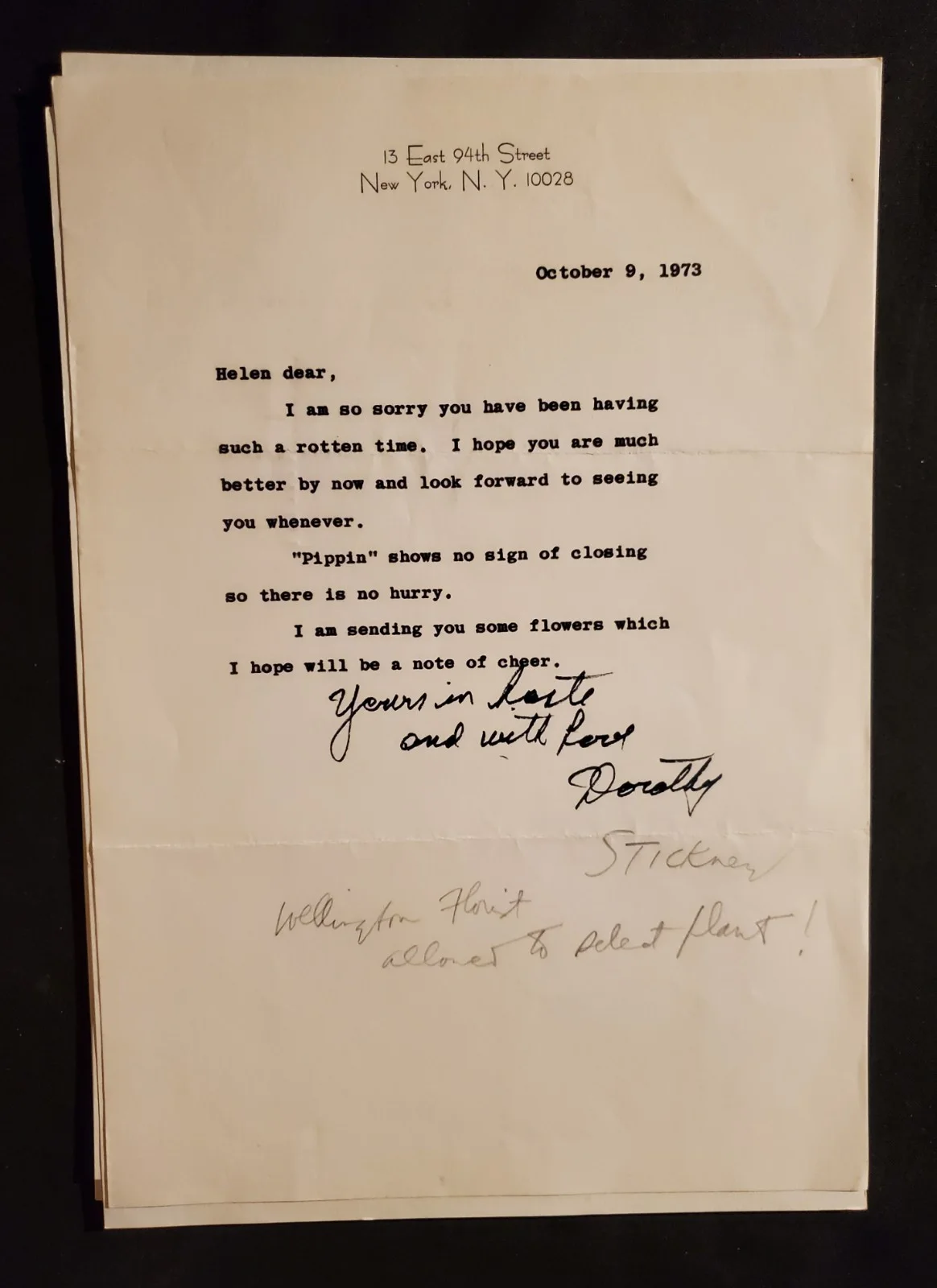 DOROTHY STICKNEY 1974 Signed Personalized FIVE (5) LETTERS US FILM ACTOR RARE, изображение 5