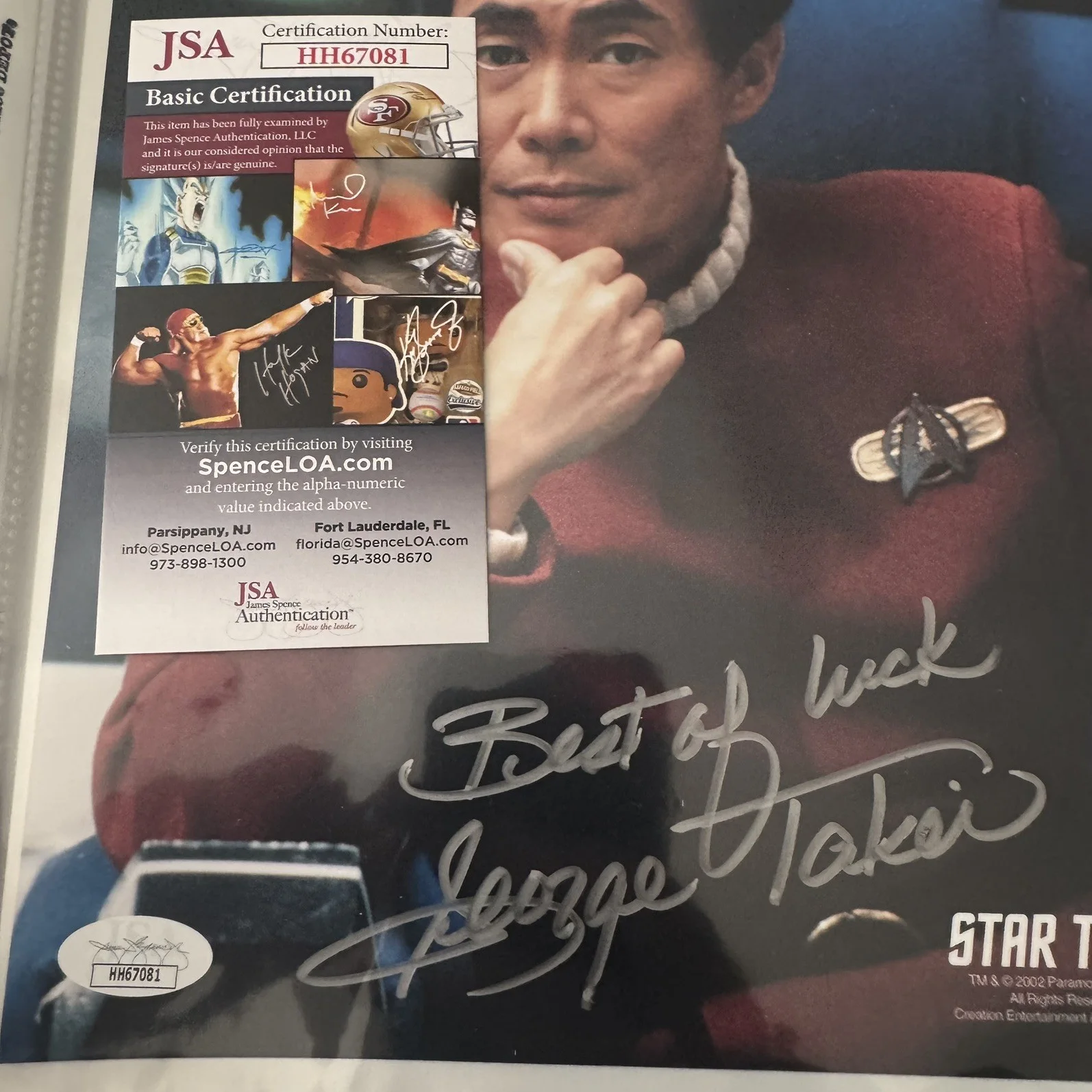 George Takei Star Trek JSA Autograph Signed Photo 8 x 10, изображение 2