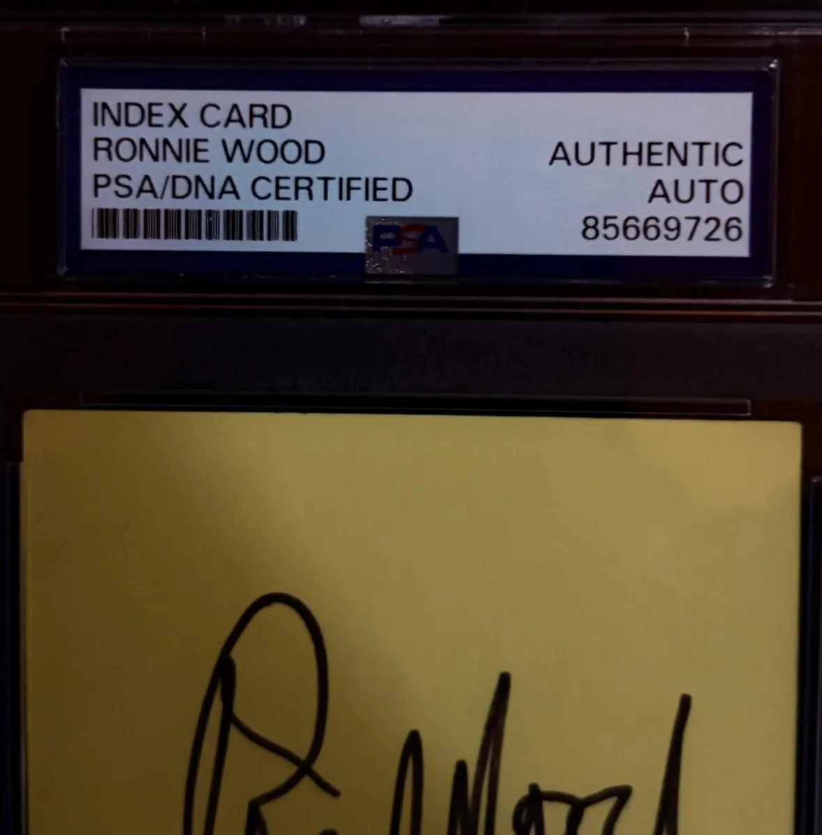 Ronnie Wood — RONNIE WOOD SIGNED AUTOGRAPHED INDEX CARD ENCAPSULATED PSA RARE ROLLING STONES B, изображение 3