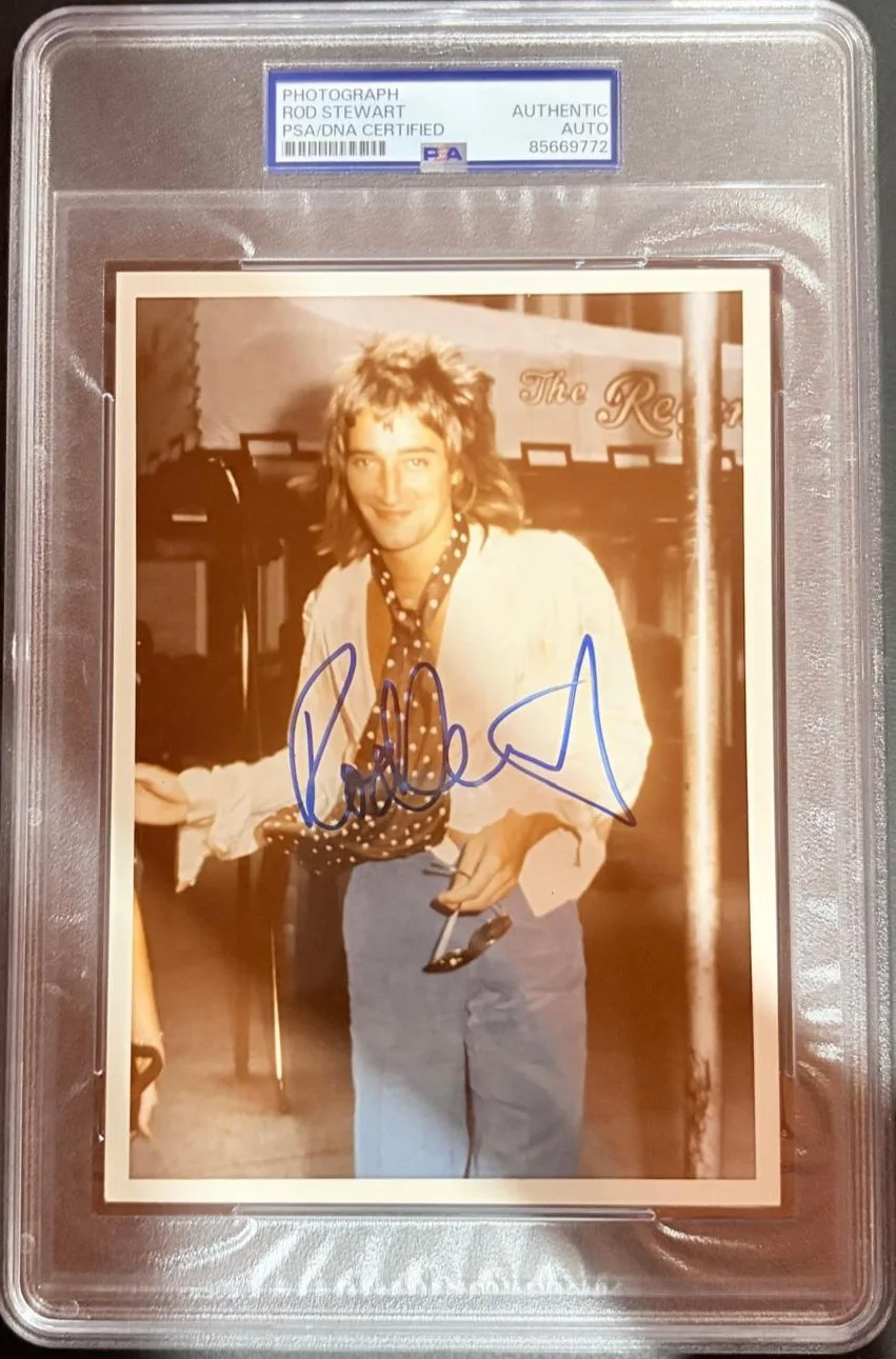 Rod Stewart — ROD STEWART SIGNED PHOTOGRAPH PSA ENCAPSULATED HAVE YOU EVER SEEN THE RAIN FULL