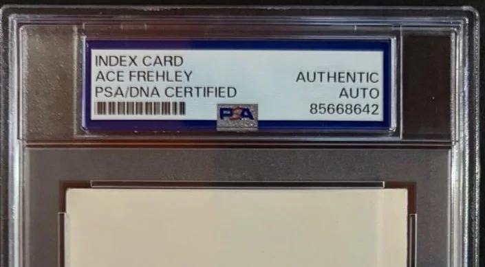 Ace Frehley — ACE FREHLEY SIGNED AUTOGRAPHED INDEX CARD ENCAPSULATED PSA LOVE GUN KISS VINTAGE, изображение 3