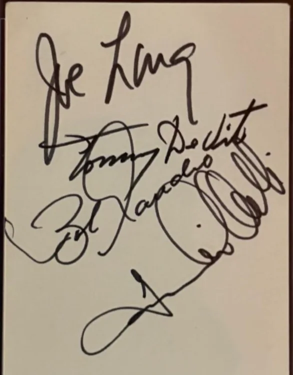 TOMMY DEVITO, BOB GAUDIO, JOE LONG, FRANKIE VALLI — FRANKIE VALLI FOUR SEASONS SIGNED INDEX CARD ENCAPSULATED PSA DEVITO GAUDIO LONG, изображение 2