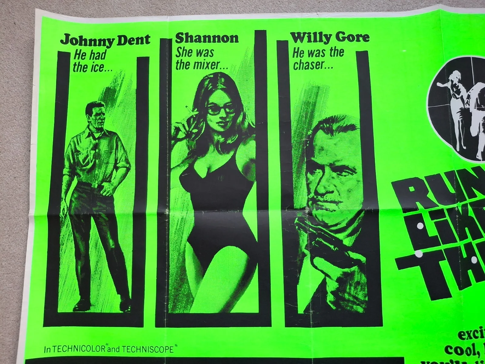 Run Like A Thief Rare Original Film Cinema Movie Poster Kieron Moore Ina Balin, изображение 3