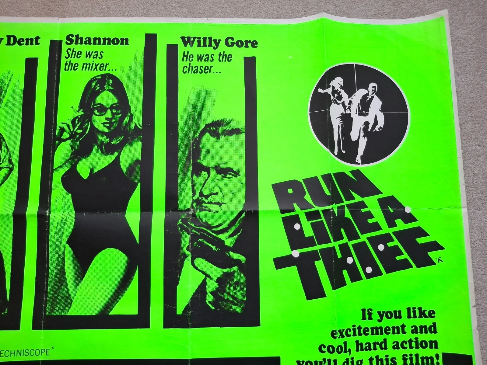 Run Like A Thief Rare Original Film Cinema Movie Poster Kieron Moore Ina Balin, изображение 4