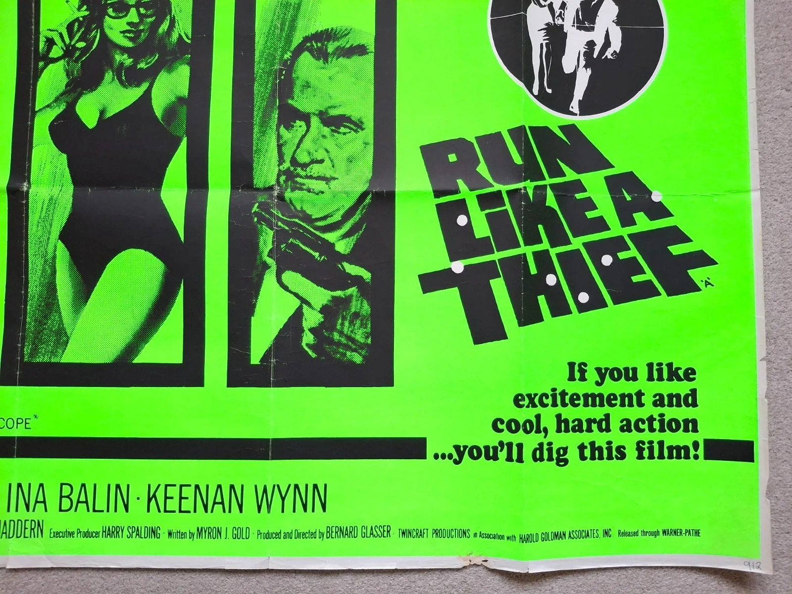 Run Like A Thief Rare Original Film Cinema Movie Poster Kieron Moore Ina Balin, изображение 5