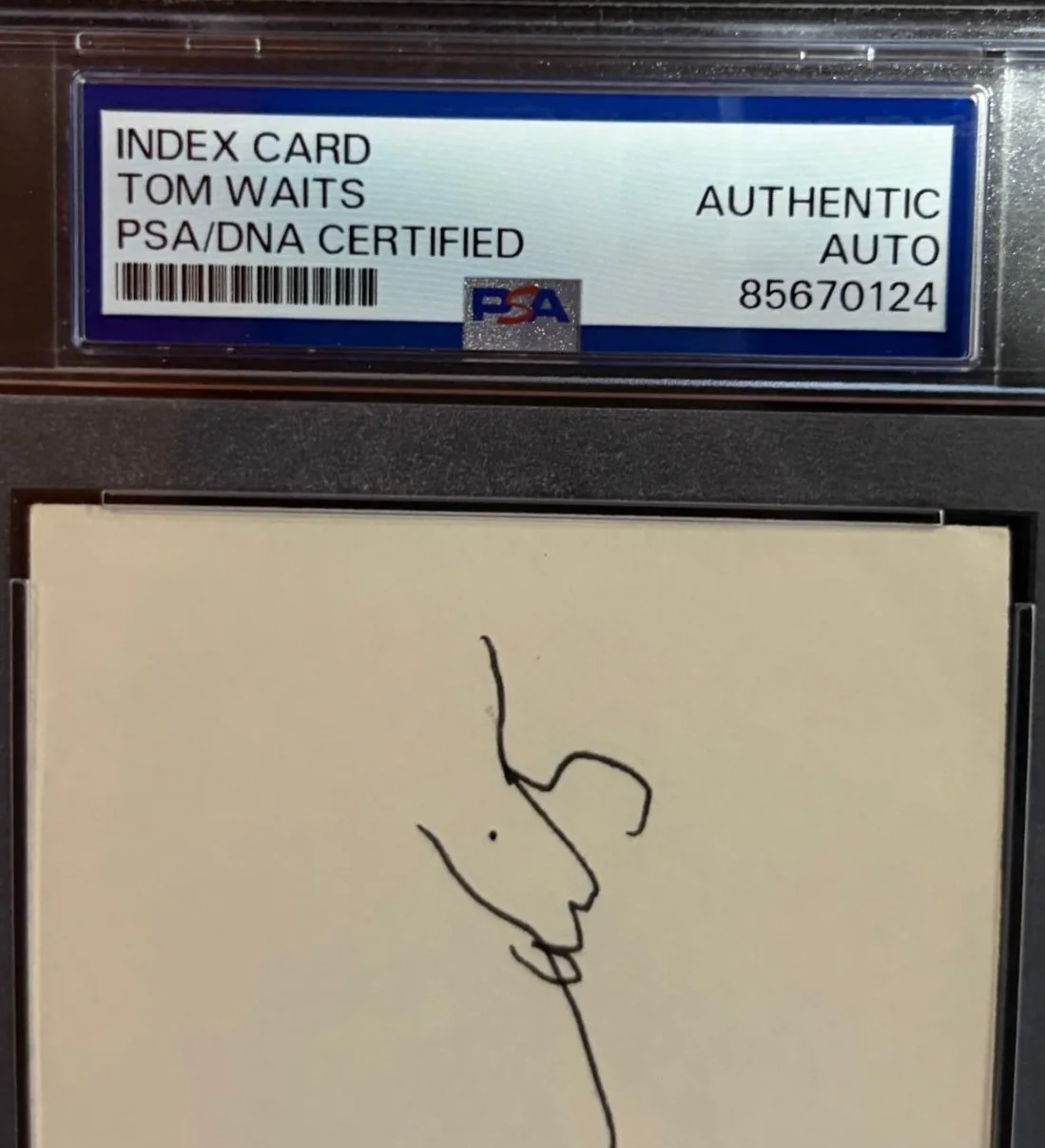 Tom Waits — TOM WAITS SIGNED AUTOGRAPH INDEX CARD ENCAPSULATED PSA HELL BROKE LUCE HOLD ON B, image 3