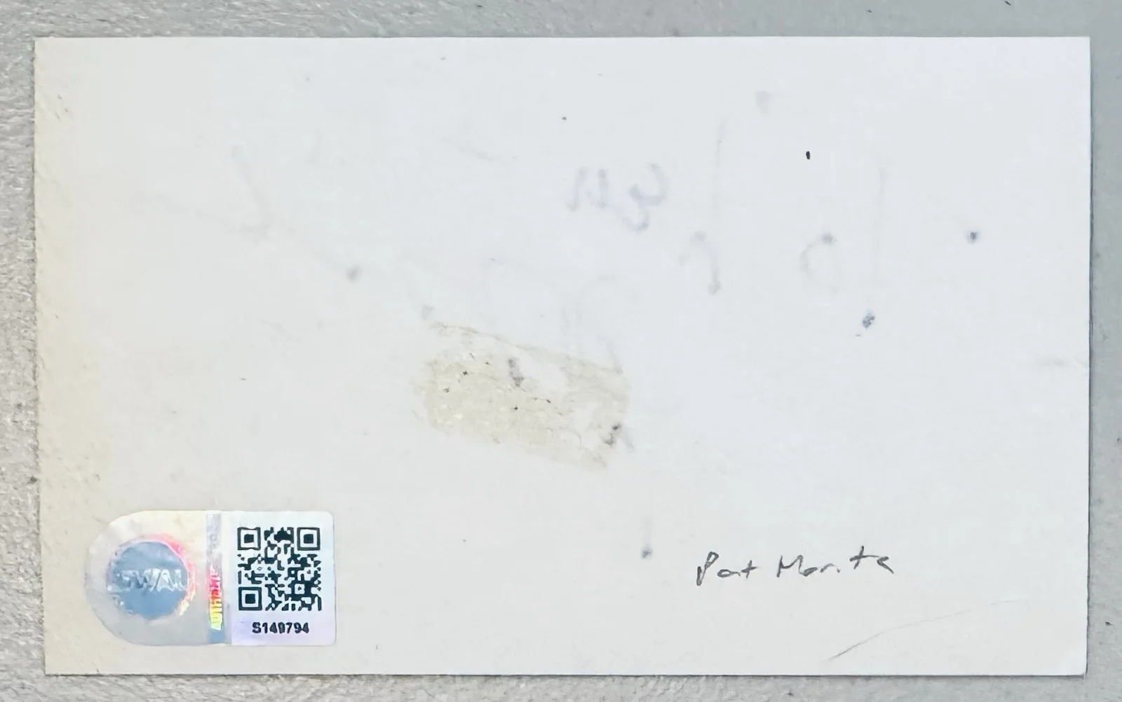 Pat Morita Signed Autographed 3x5 Card SWAU Authenticated Karate Kid Mr Miyagi, image 2
