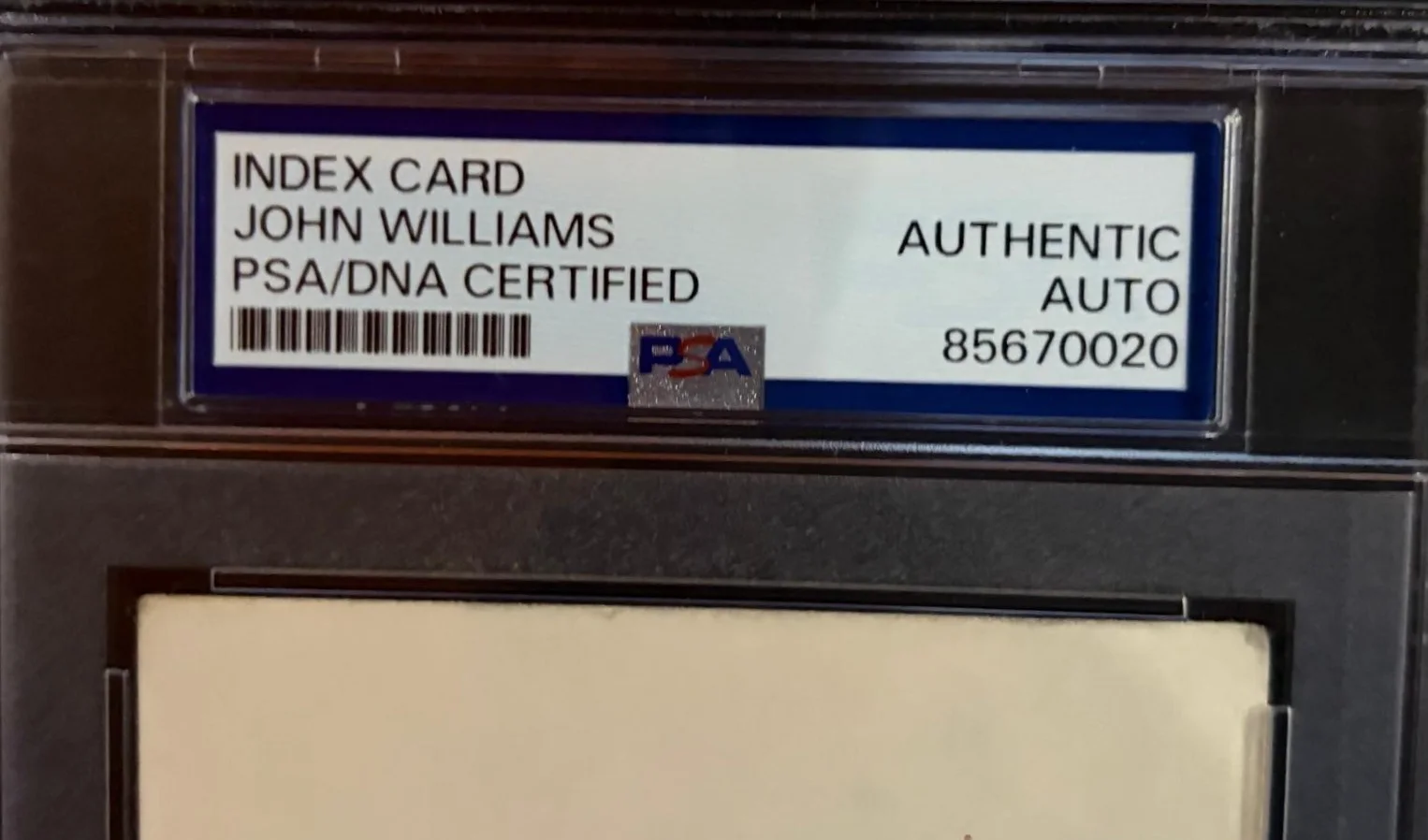 John Williams — JOHN WILLIAMS SIGNED INDEX CARD PSA ENCAPSULATED STAR WARS VINTAGE COMPOSER B, image 3