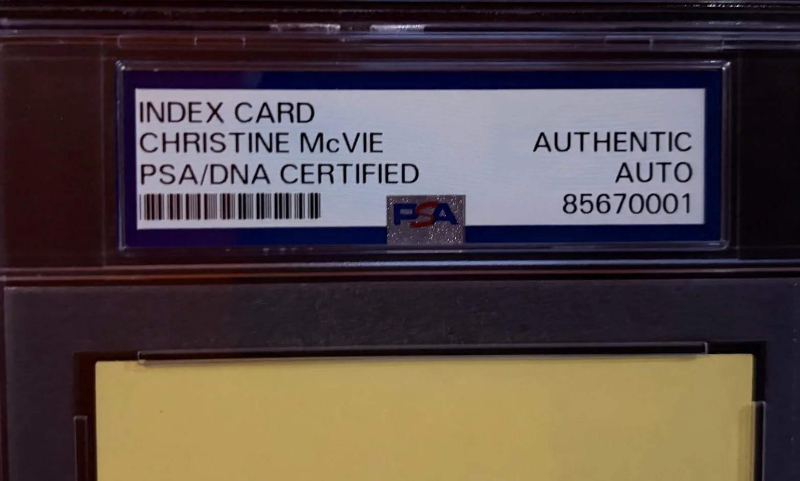 Christine McVie — CHRISTINE MCVIE SIGNED AUTOGRAPHED INDEX CARD ENCAPSULATED PSA FLEETWOOD MAC, image 3