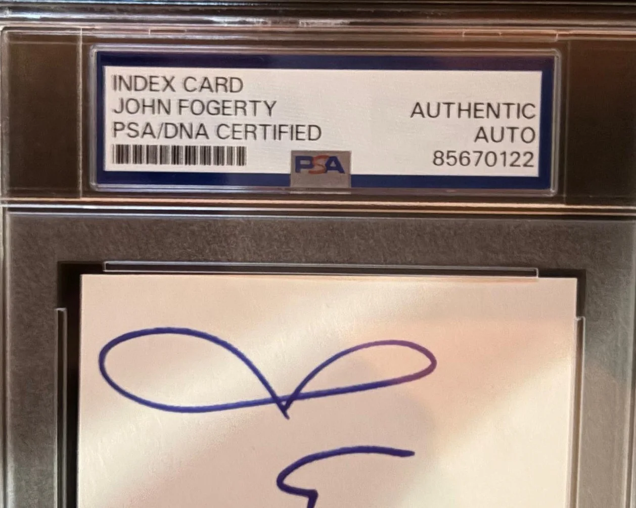 John Fogerty — JOHN FOGERTY SIGNED AUTOGRAPHED INDEX CARD ENCAPSULATED PSA RARE BAYOU COUNTRY, изображение 3