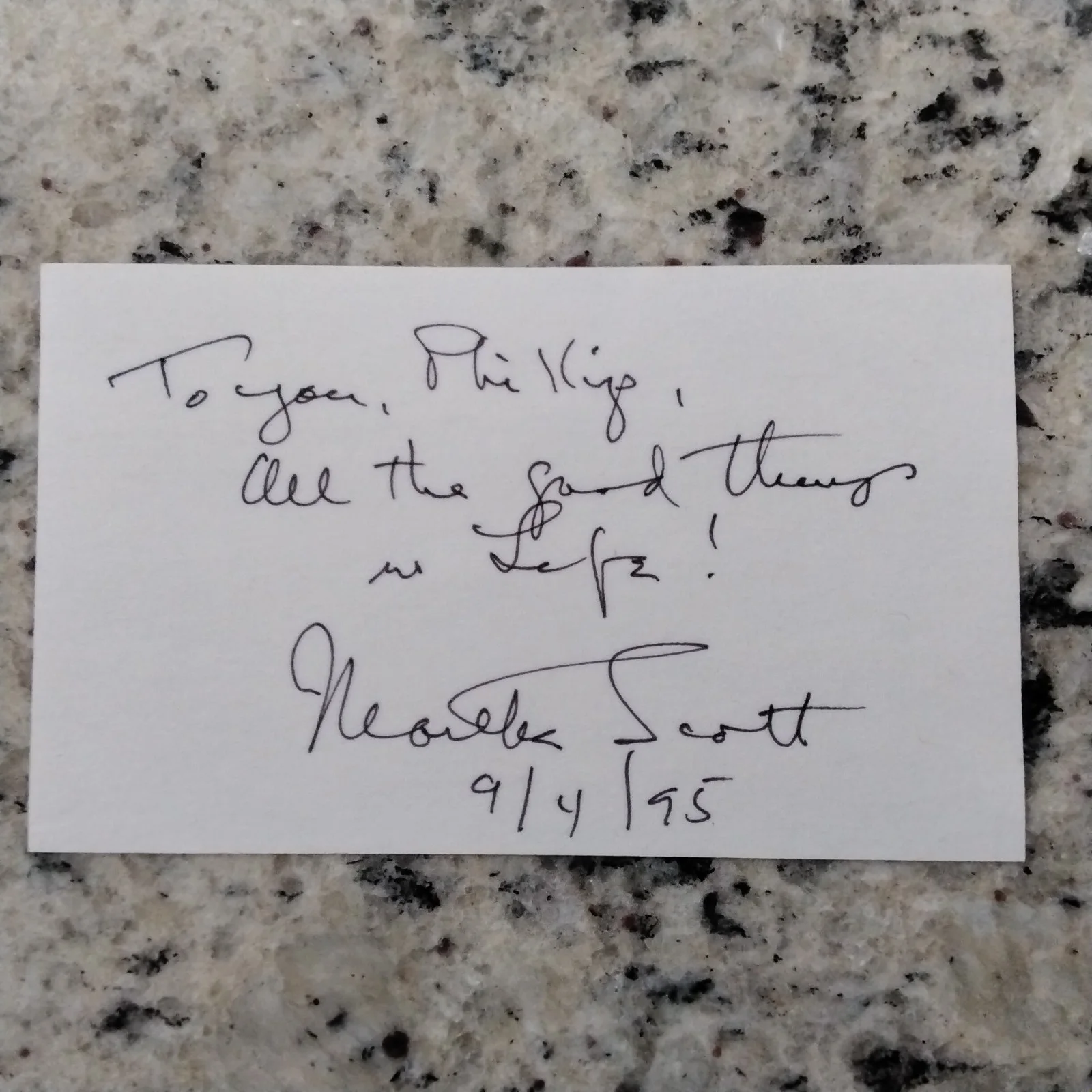 Martha Scott SIGNED Card 40s Film Actress DeMille Our Town Ben Hur Bogart Heston, изображение 3