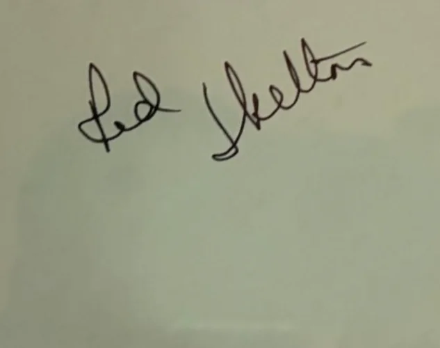 Red Skelton — RED SKELTON SIGNED INDEX CARD ENCAPSULATED PSA THREE DU BARRY WAS A LADY, image 2