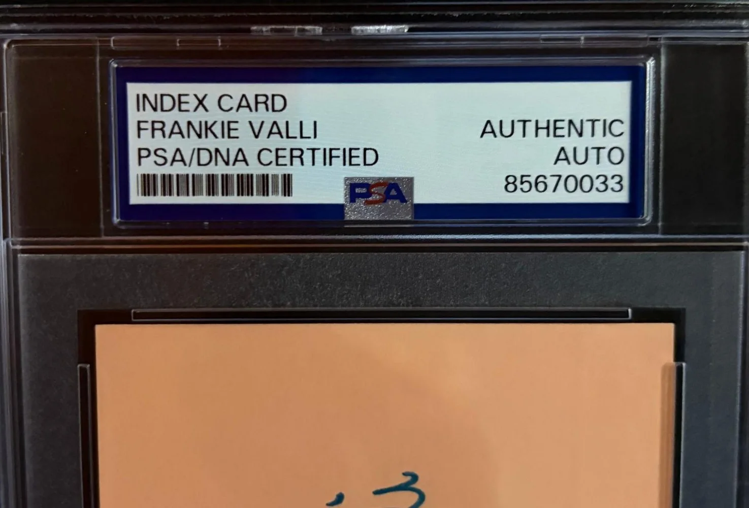 Frankie Valli — FRANKIE VALLI SIGNED INDEX CARD PSA ENCAPSULATED THE FOUR SEASONS WONDER WHO B, image 3