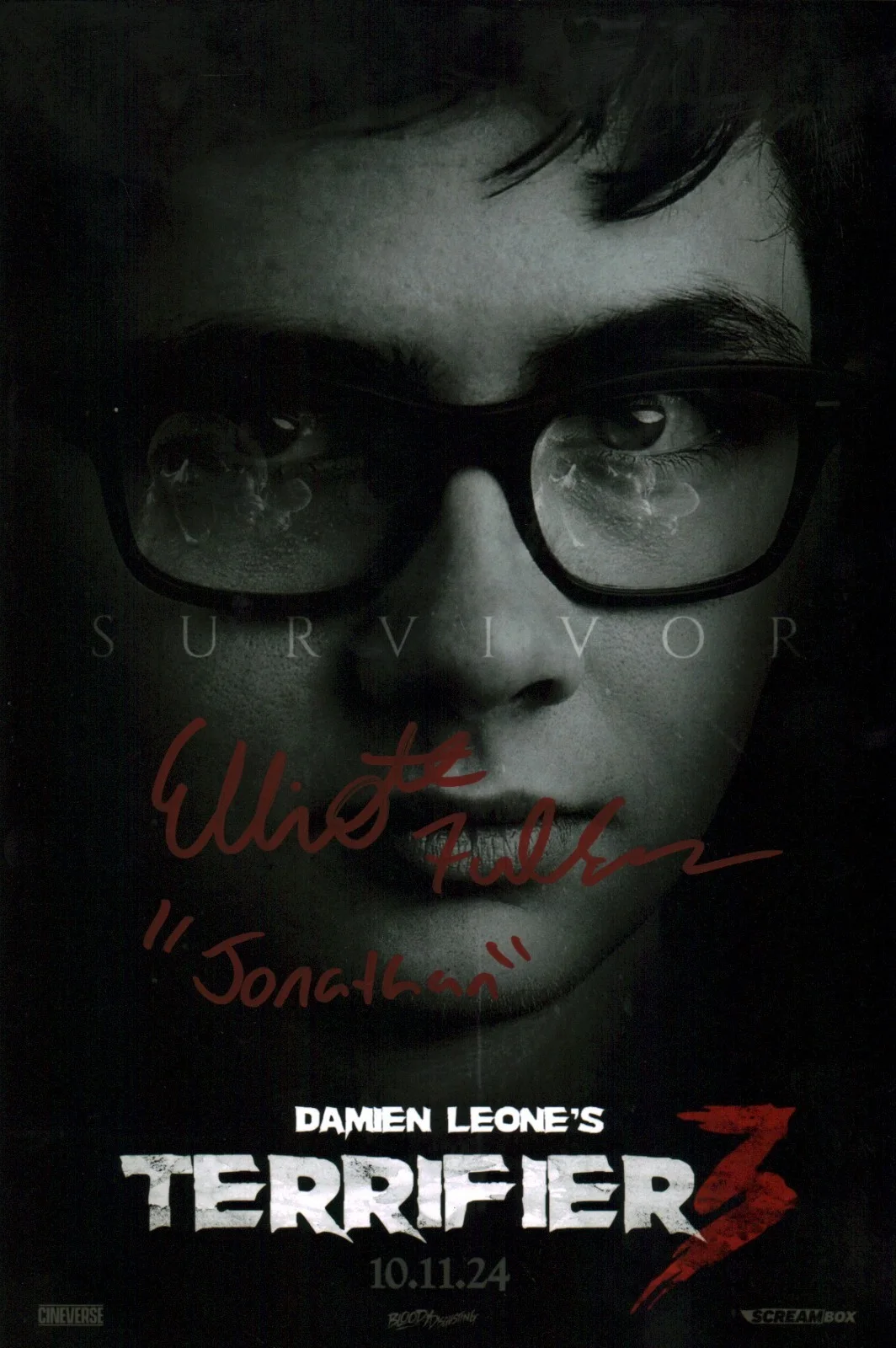 Elliot Fullam — Elliot Fullam Terrifier 8x12 Signed Photo JSA Certified Autograph