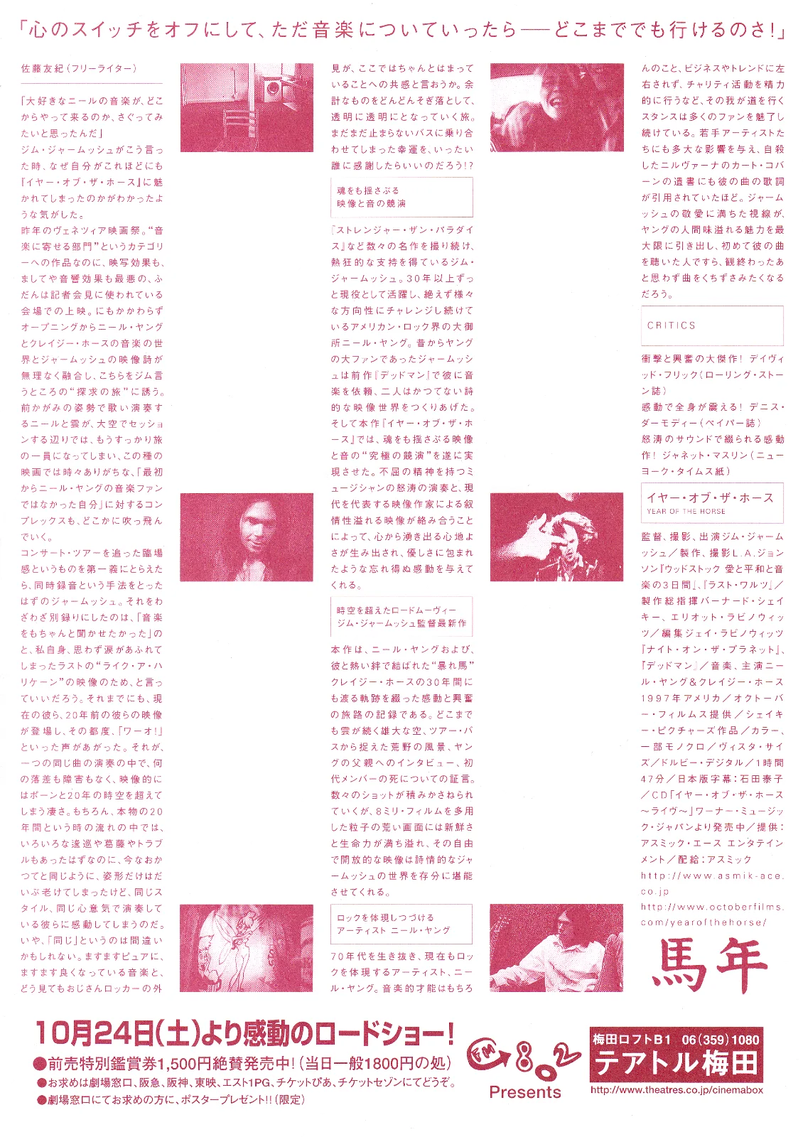 Year of The Horse - Jim Jarmusch Original Japan B5 Chirashi MiniPoster (1997), изображение 2