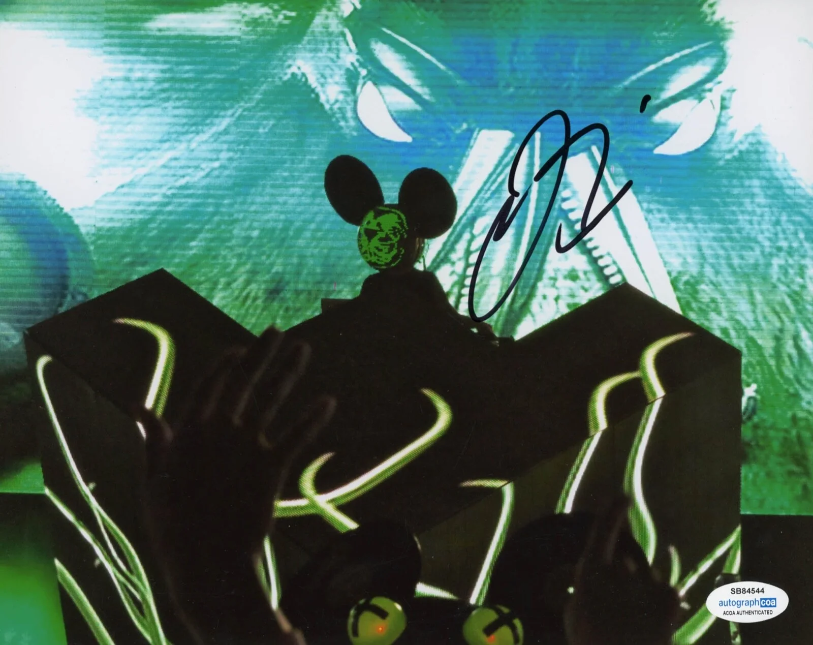 DEADMAU5 — Deadmau5 signed Autographed 8x10 Photo m PROOF Seeya DJ Joel Zimmerman ACOA COA, image 3