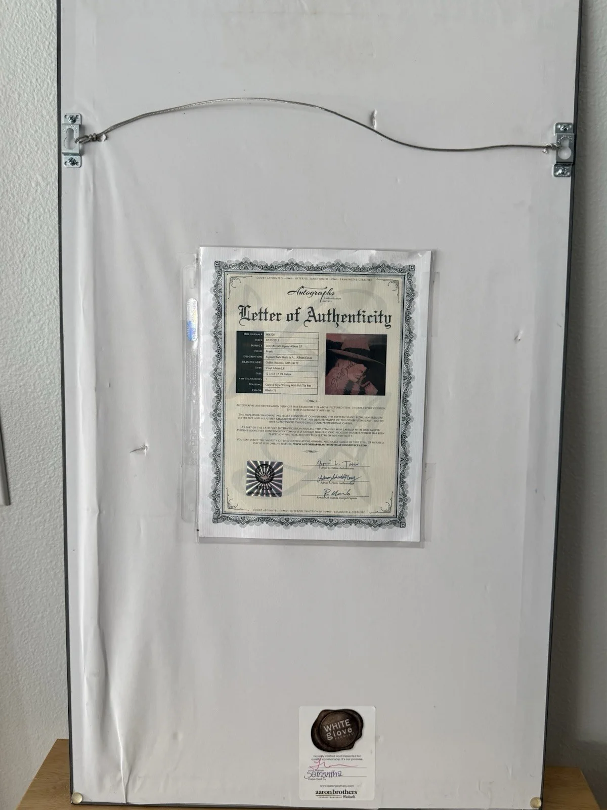Joni Mitchell Signed Album Professionally Framed With COA, image 4