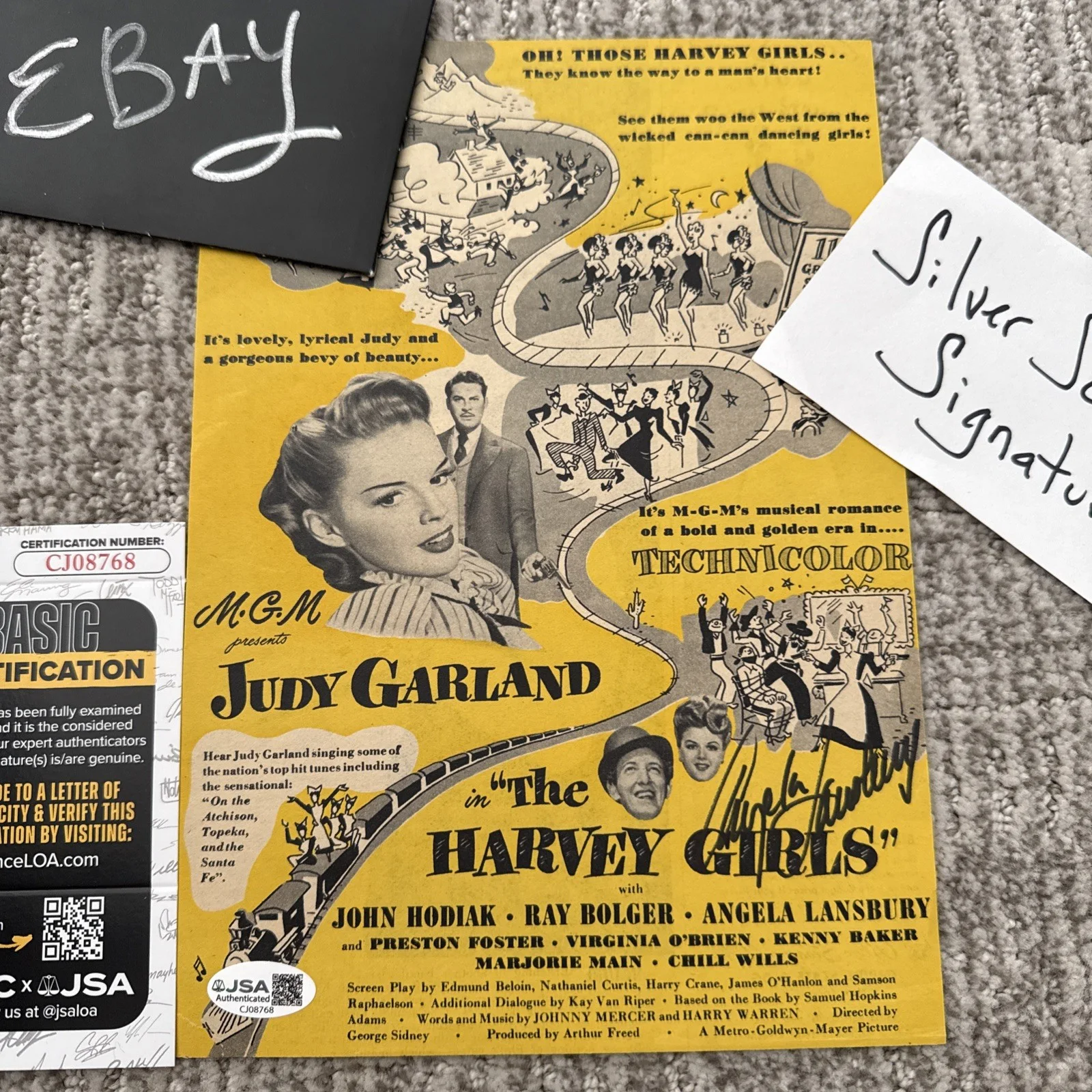 Angela Lansbury The Harvey Girls SIGNED Autograph JSA COA Magazine Page, изображение 2