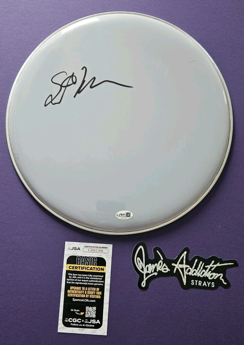 Stephen Perkins Signed 13" Drumhead! Jane's Addiction and Porno for Pyros JSA, image 5