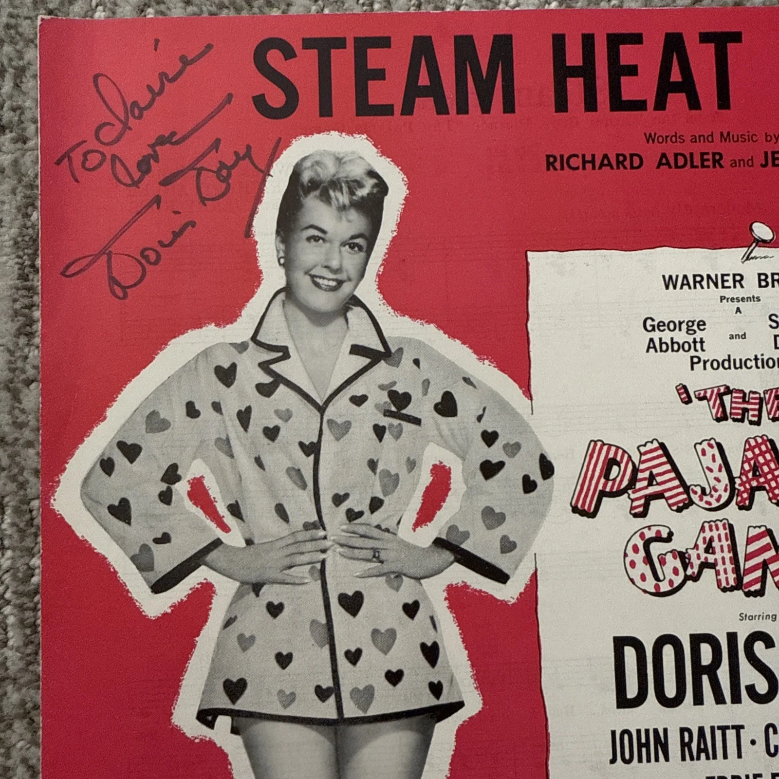 Doris Day Pajama Game Autograph Signed Sheet Music JSA COA Steam Heat, изображение 4