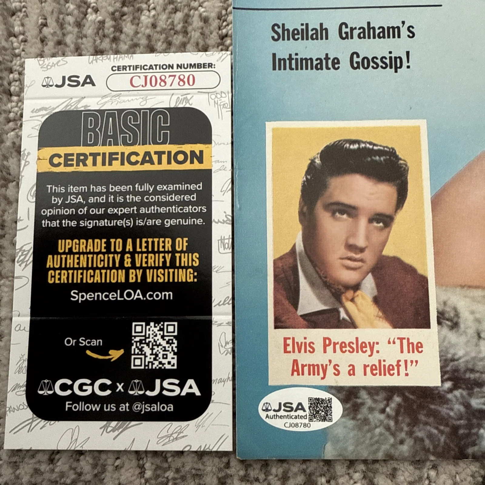 Sophia Loren — Sophia Loren SIGNED Autograph JSA COA Certified Magazine Cover Elvis Presley, image 4