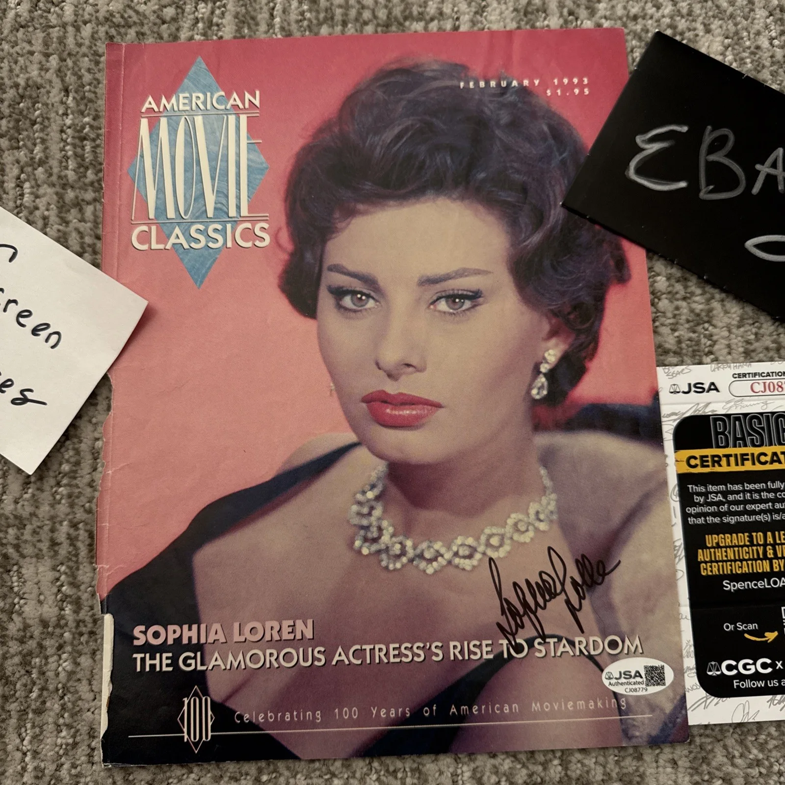 Sophia Loren — Sophia Loren SIGNED Autograph JSA COA Certified Magazine Cover, изображение 2