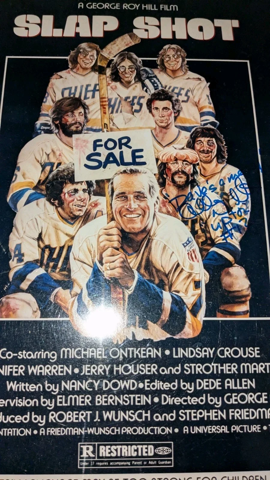 Allan Nicholls — Slap Shot Allan Nicholls as Johnny Upton Signed Movie Poster Print W/Our COA, изображение 4