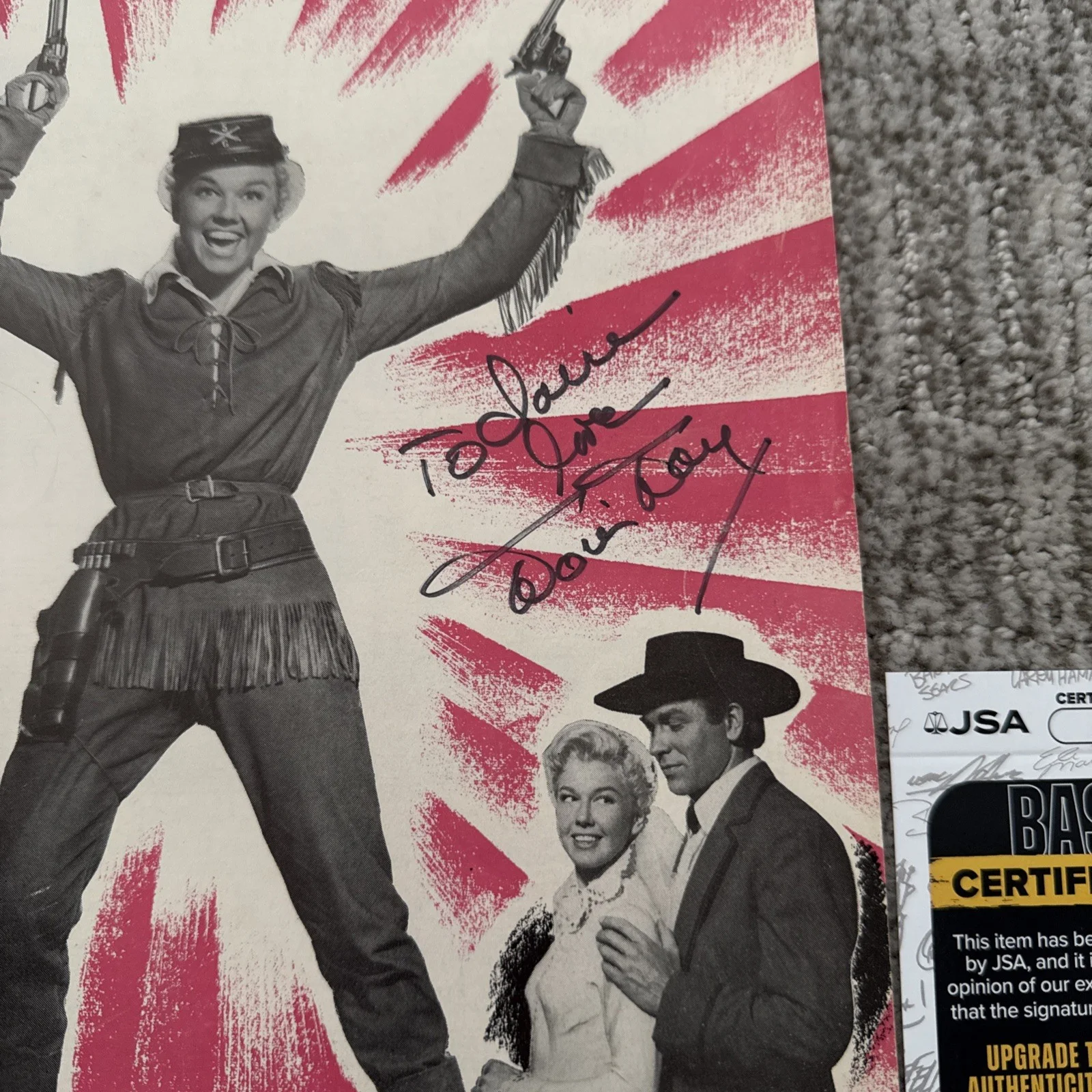Doris Day Calamity Jane Autograph Signed Sheet Music JSA COA #1 Secret Love, image 3