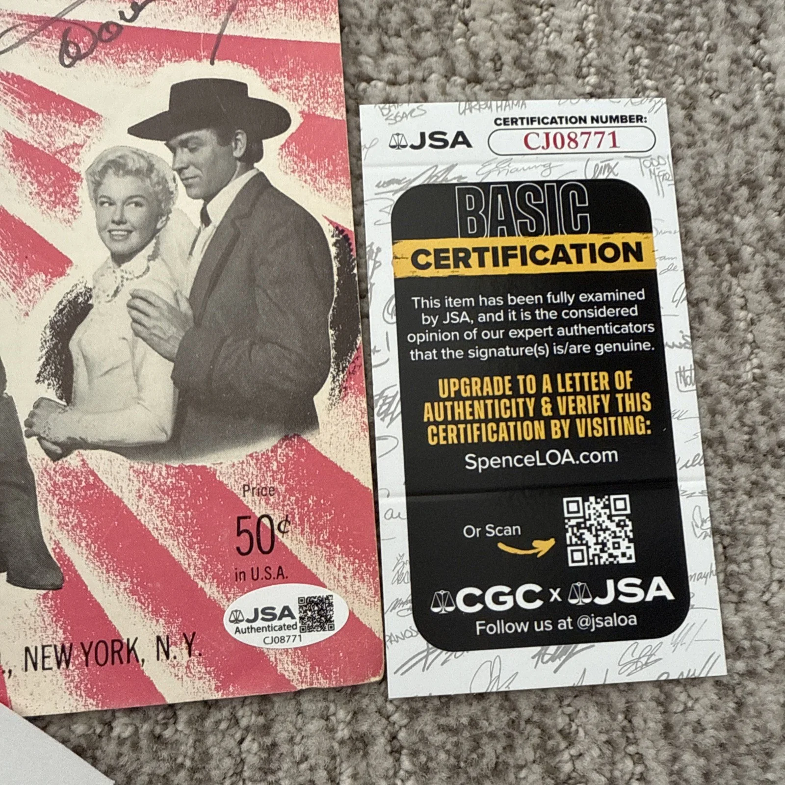 Doris Day Calamity Jane Autograph Signed Sheet Music JSA COA #1 Secret Love, image 4