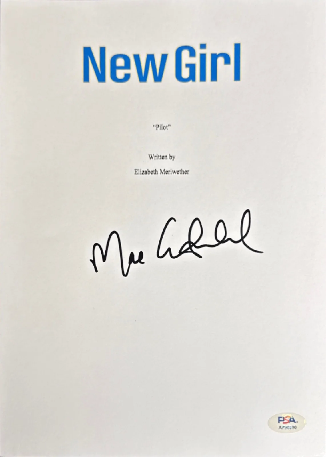 Max Greenfield — Max Greenfield Signed 8x11 New Girl Pilot Script Cover Only PSA AP90990