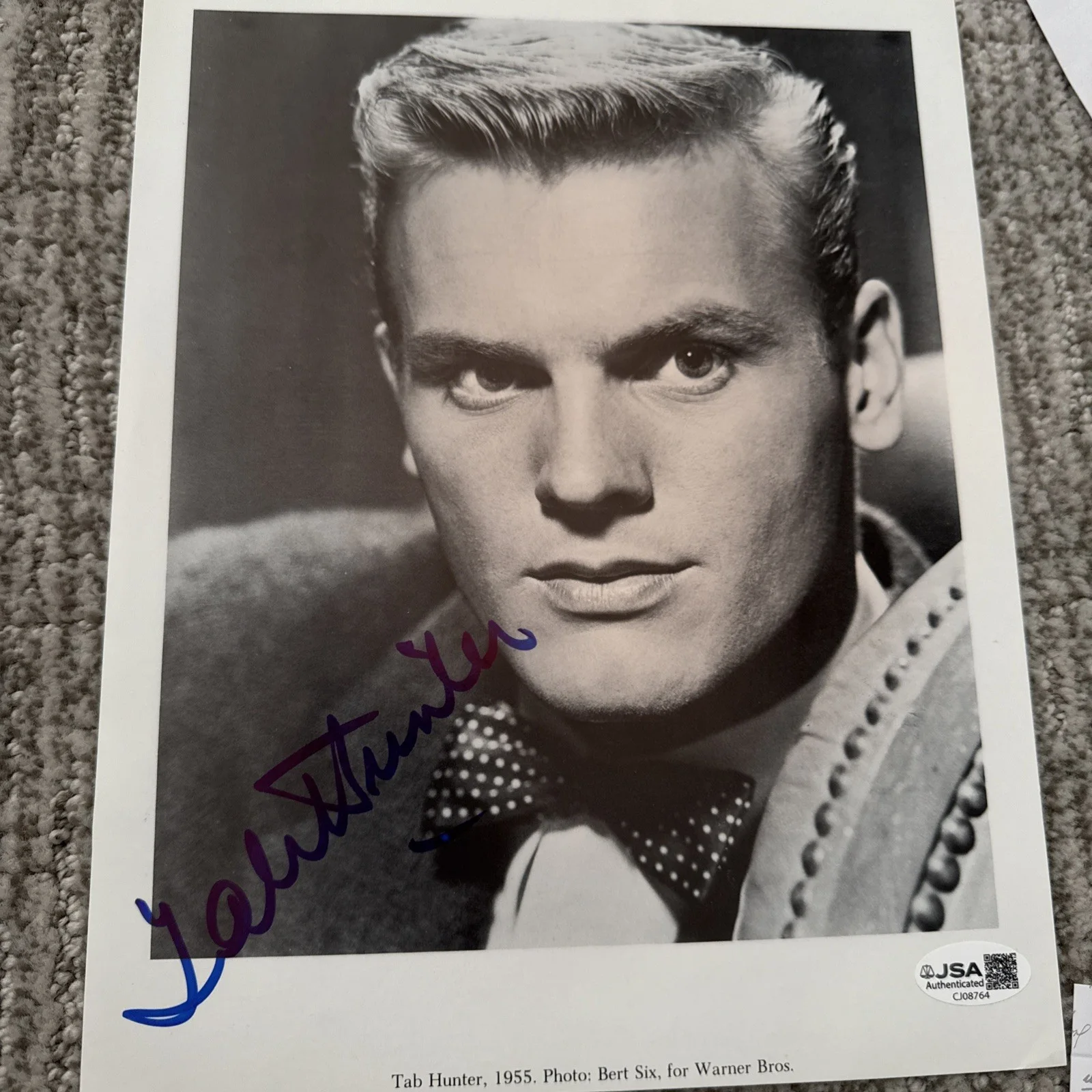 Tab Hunter 8x10 Hand Signed Book Photo Autograph JSA, image 5