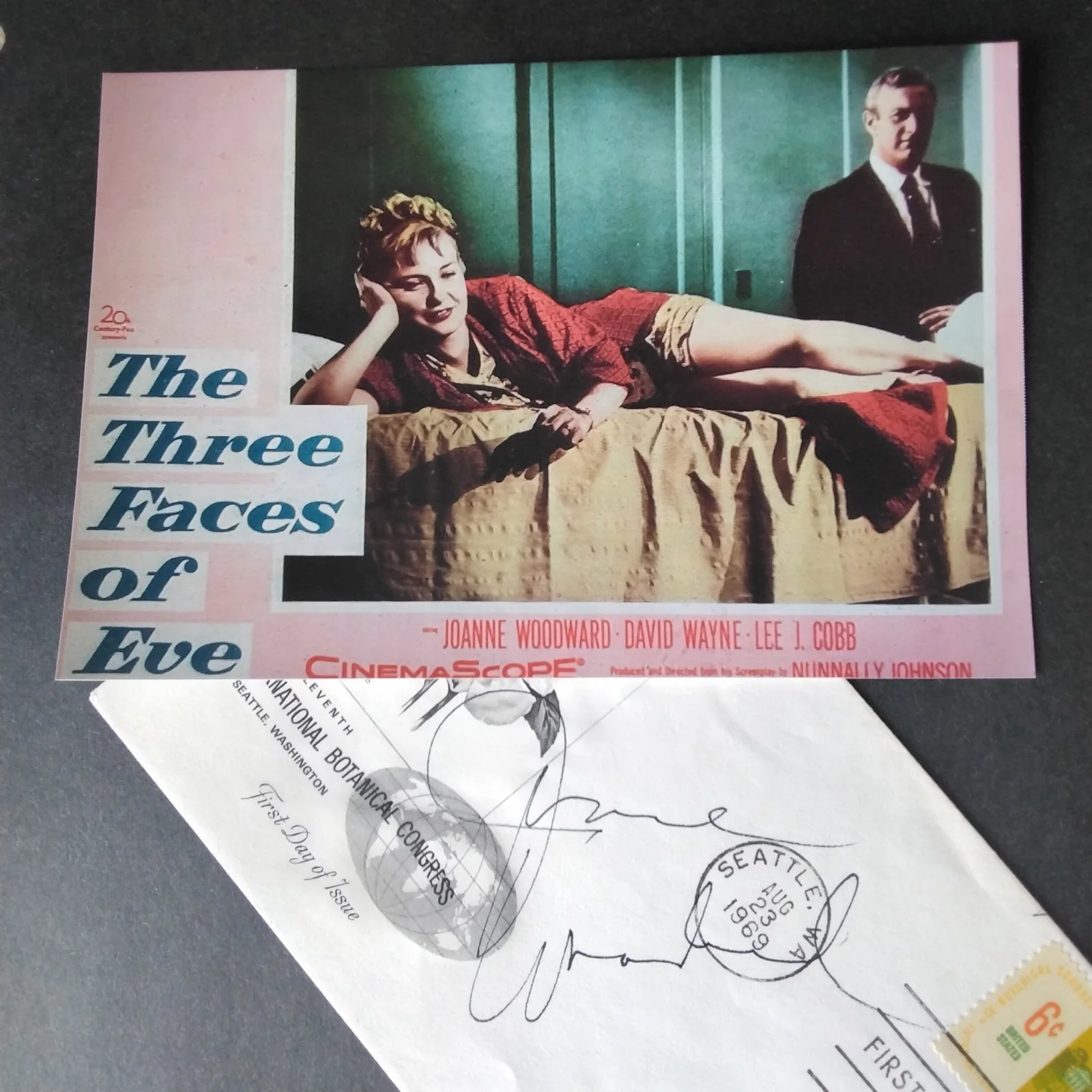 Joanne Woodward SIGNED 1969 Envelope Movie Actress 3 Faces Eve Hot Summer Newman, изображение 2