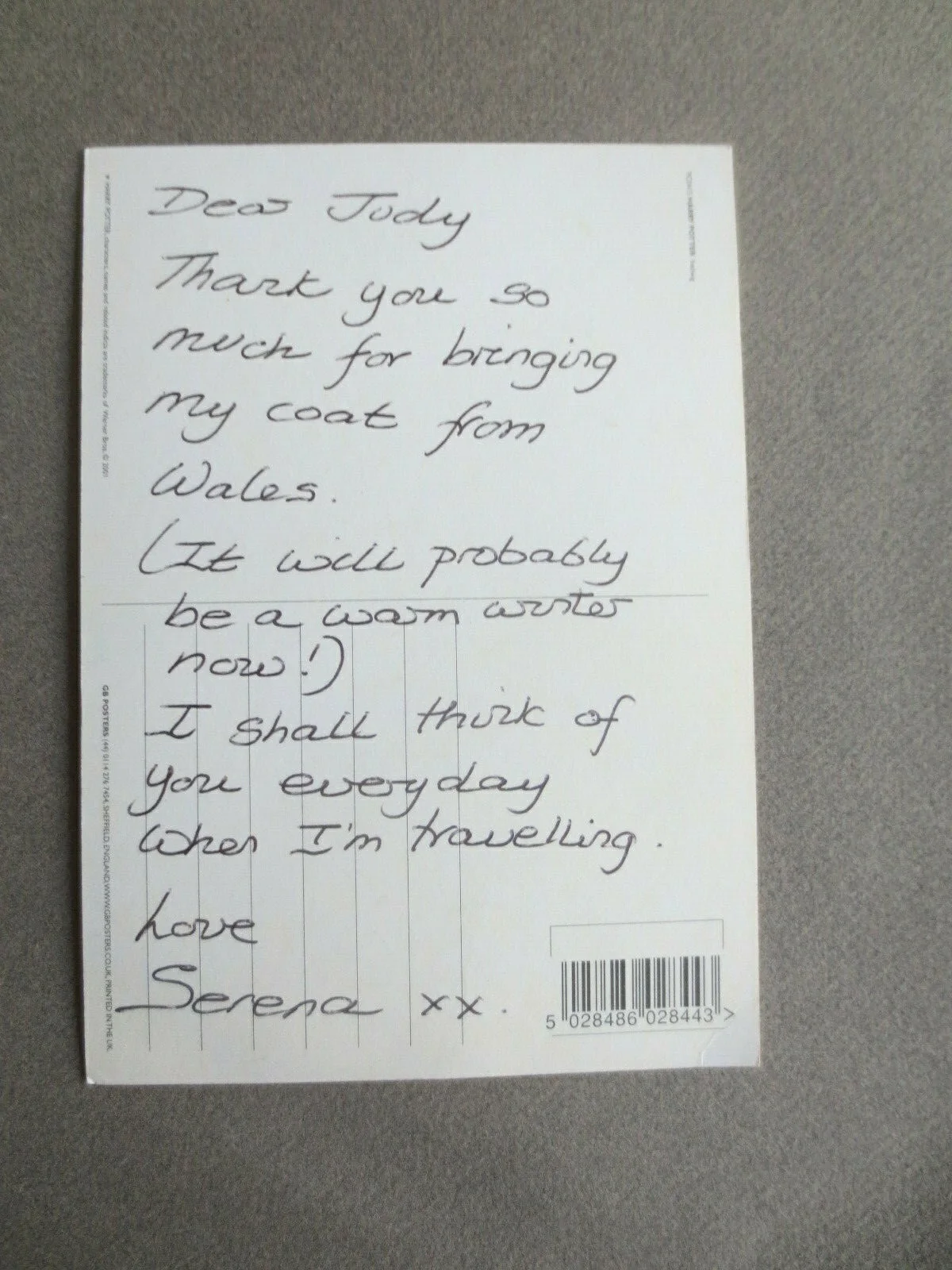 Postcard HARRY POTTER Films Hedwig Thankyou Postcard USED, изображение 2
