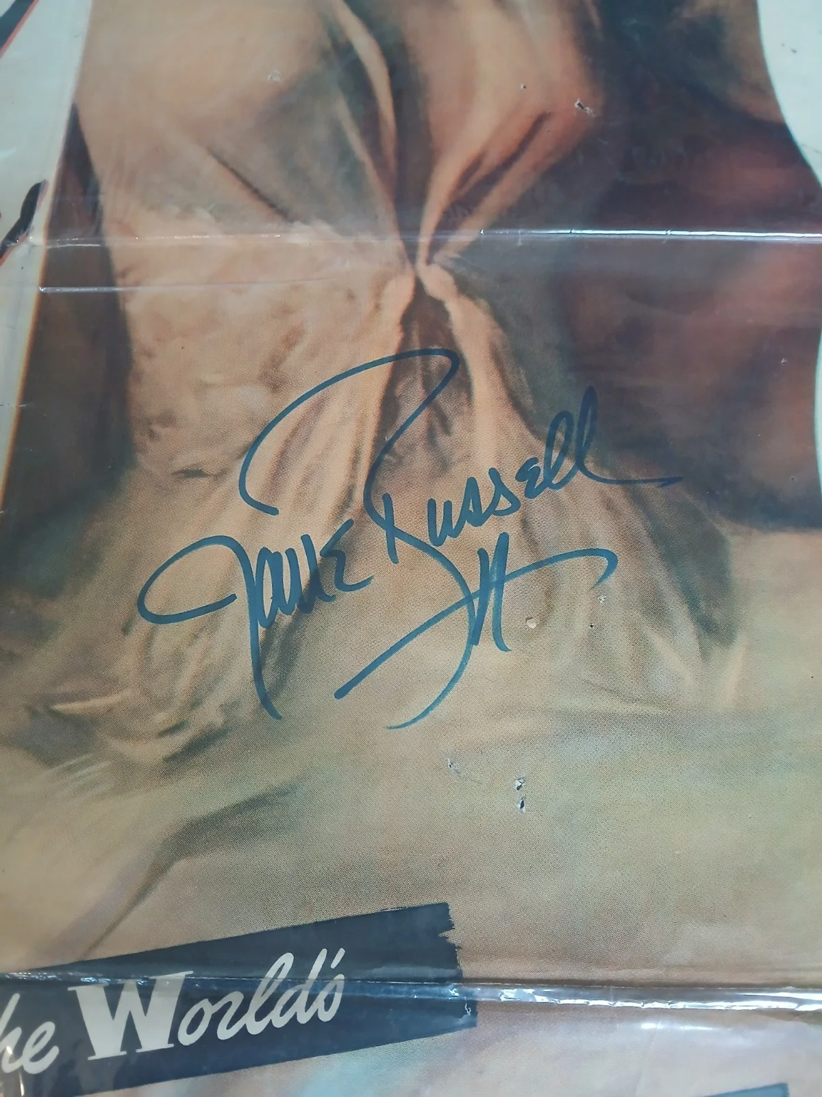 Signed Jane Russell film/movie poster Young Widow 1946, изображение 2